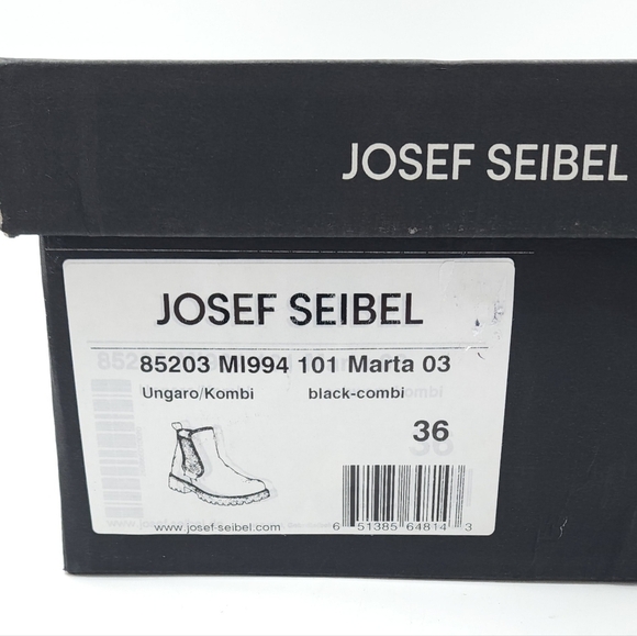 Josef Seibel Marta 03 Black Leather Bootie Women's Size 36 US  5-5.5 - Picture 2 of 9